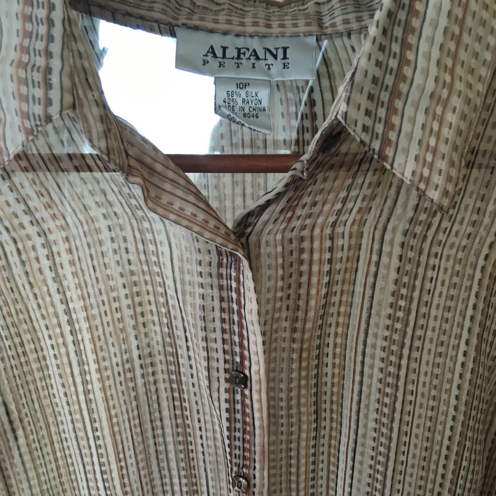 Alfani button up sheer top